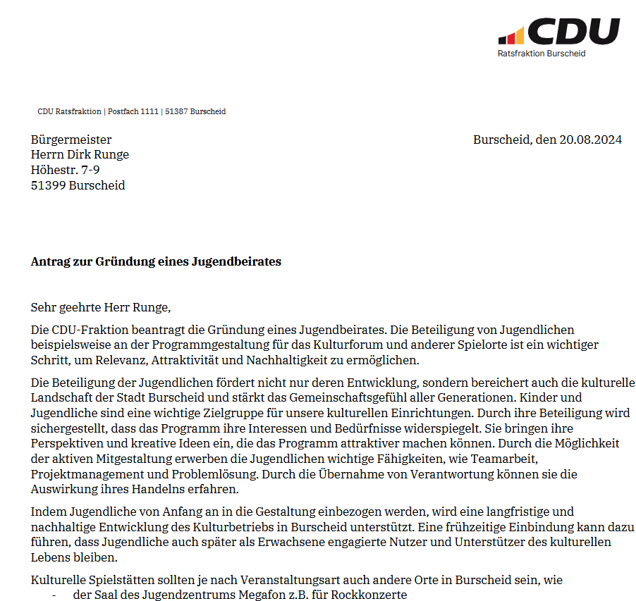 Jugendbeirat in Burscheid